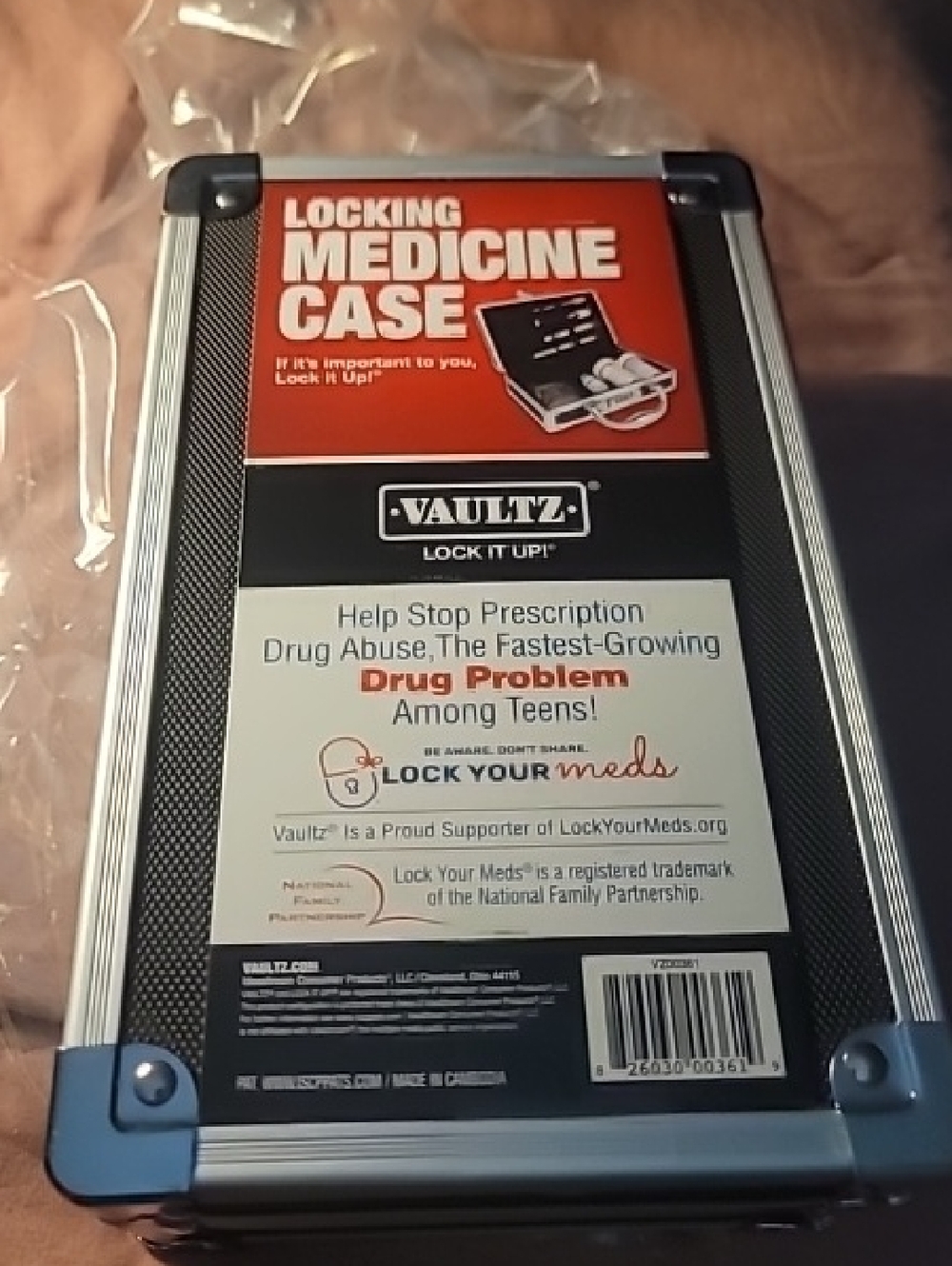 Vaultz Locking Medicine Case - Black & Silver